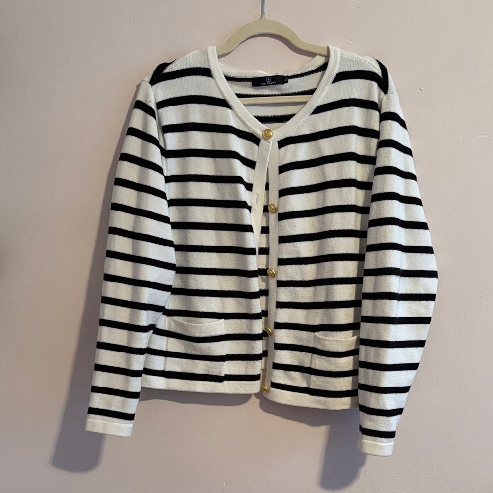 Striped Black and White Cardigan